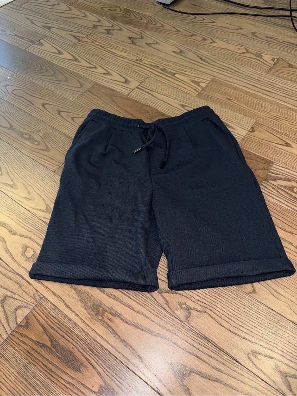 Zara Men's Black Athletic Drawstring Shorts